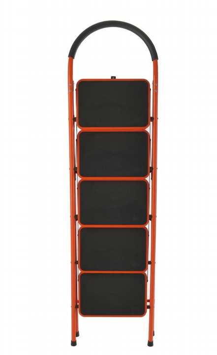 Spray Painting Non-Slip Armrest Ladder Household Iron Folding Ladder (with anti-slip foot pads, pedals and handrails)