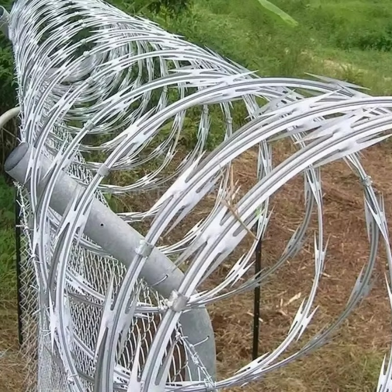 Customizable Galvanized Stainless Steel Concertina Blade Fencing Razor Barbed Wire for Secure Fence Solutions