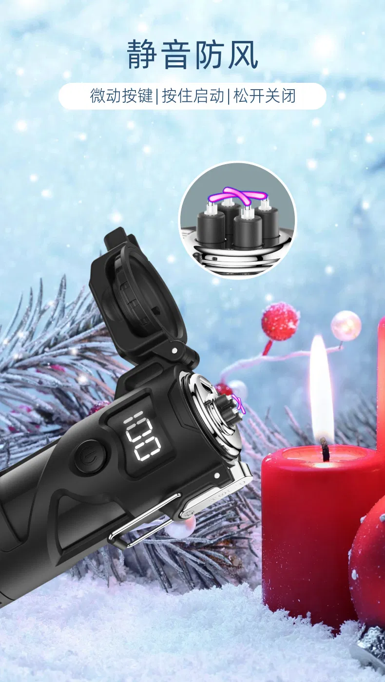 Newly Arrived Small Multifunction Lighter Waterproof Double Arc Flame Lighter with USB Charging Port