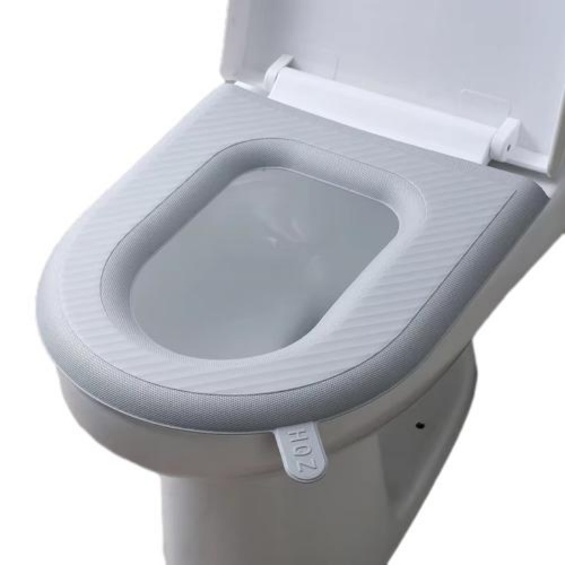 Solid Color Cushion Foam Universal Washable Winter Toilet Seat Cover Bathroom Accessories
