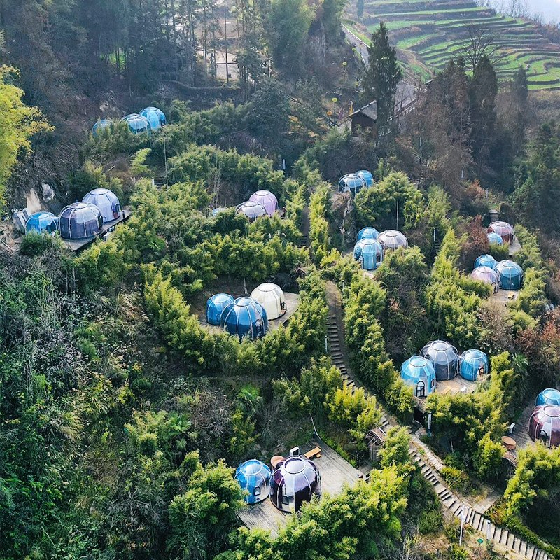 Panoramic Transparent House View Bubble House Homestay Dining Room