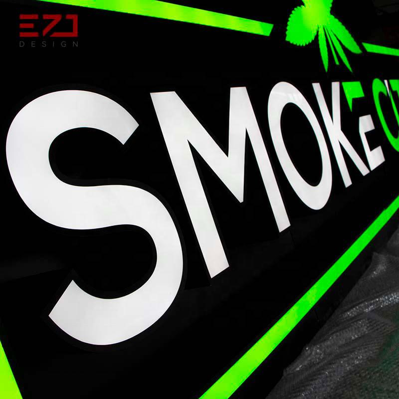 Custom LED Business Frontlit Acrylic Illuminated Store Signboard Waterproof Outdoor Advertising Sign for Smoke Shop