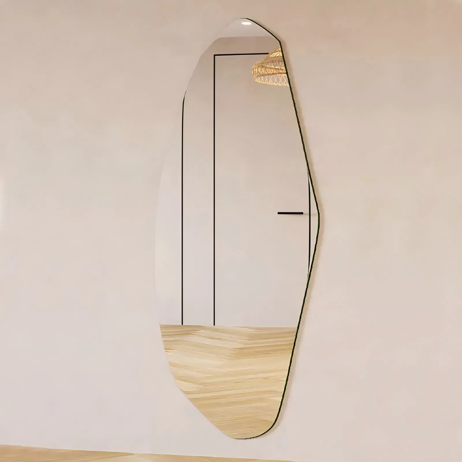 Factory Customized Frameless Bathroom Wall Mirror Irregular Decorative Mirror