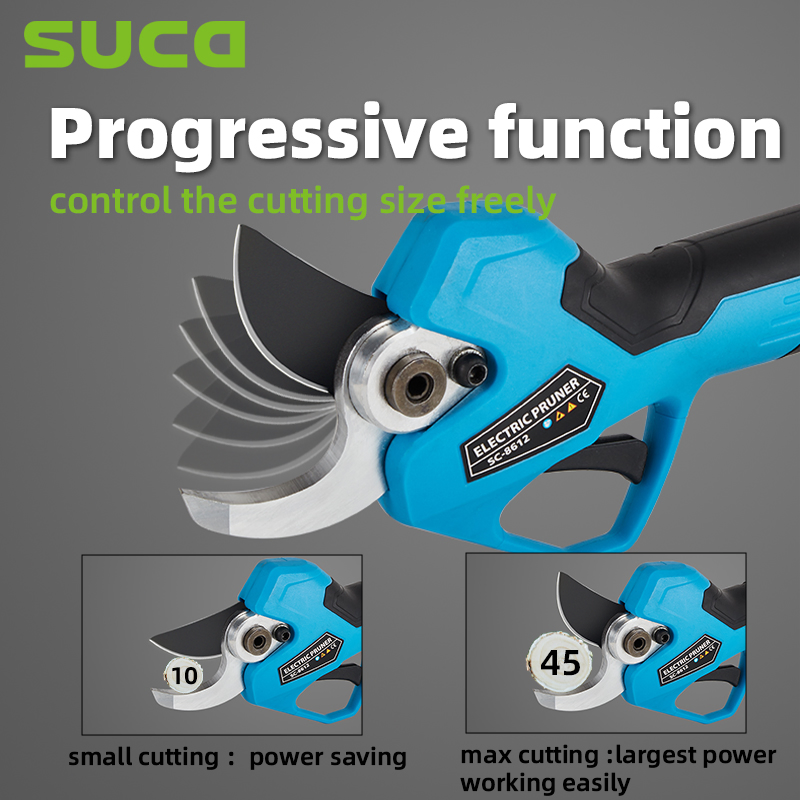 Suca 45mm Large Size Electric Pruning Shear Cordless Pruner with 4ah Big Battery