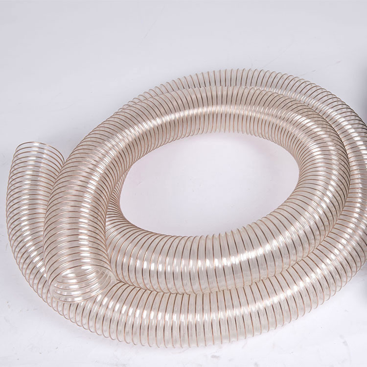 Flexible Plastic Air Duct Cleaning Tubing Transparent PU Steel Wire Duct Hose