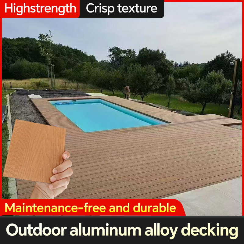 Best Selling Aluminum Outdoor Floor Decking with TPV Coating 50 Years Lifespan Anti UV Fire Retardant Replacing Plastic Wood