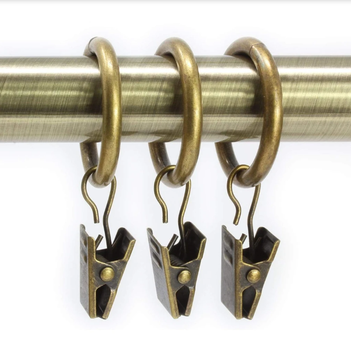 Antique Brass Curtain Accessories Curtain Rings Hook Clips for Curtain Ring