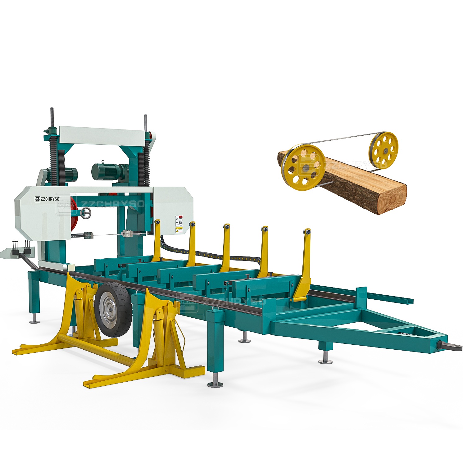 Станок ленточнопильный портативный гидравлический с ЧПУ по дереву