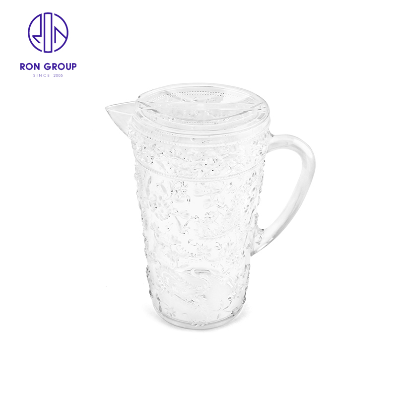 High Quality PC Plastic Water Juice Tea Bottle Crystal Kettle Drinkware for Hotel Restaurant Wedding Party