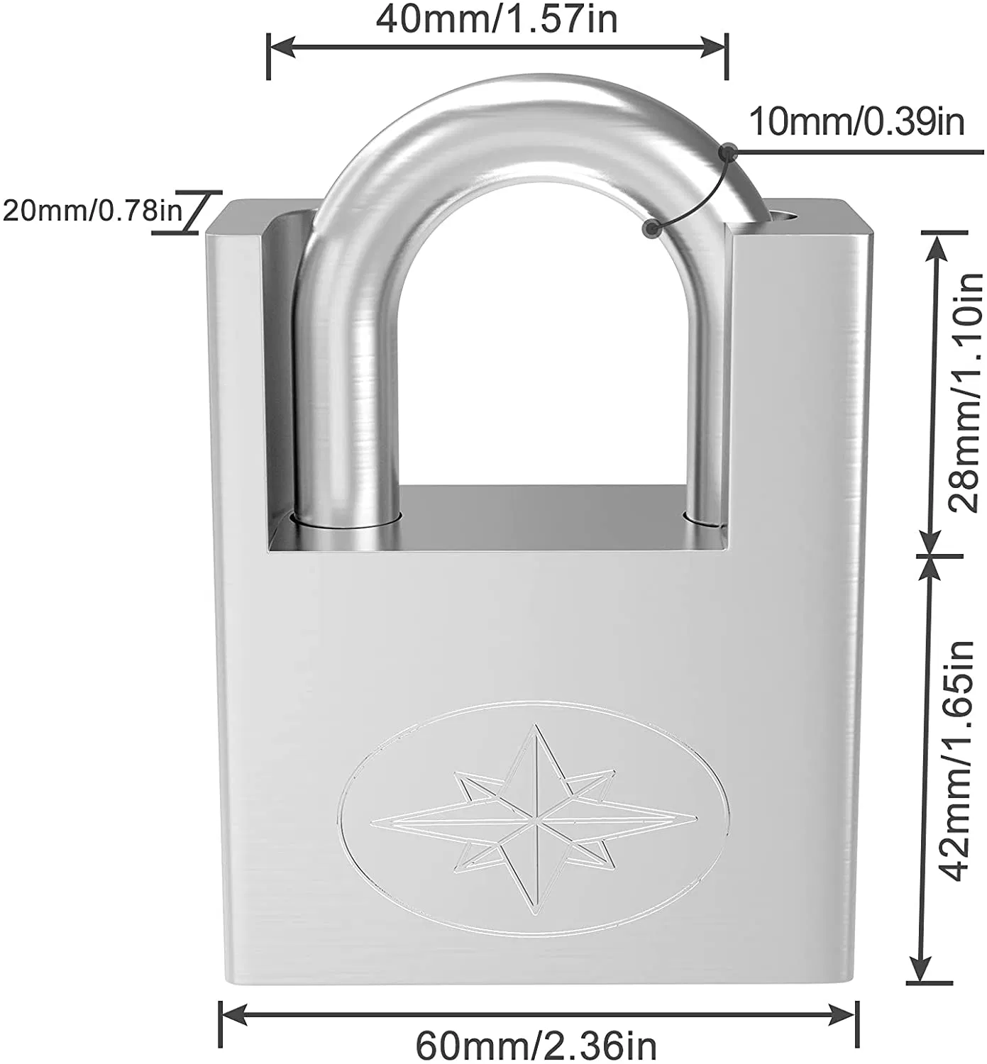 Padlock 60mm Heavy Duty Padlock Outdoor Weatherproof Lock