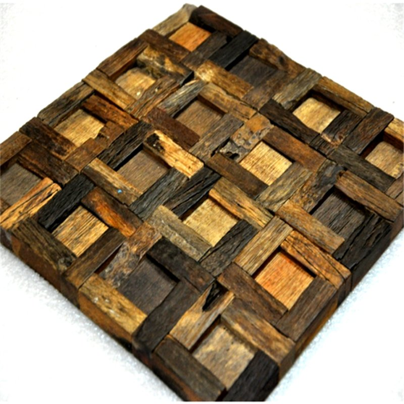 Solid Wood Mosaic Wall Panels, Room Reclaimed Boat Wood Wall Panel