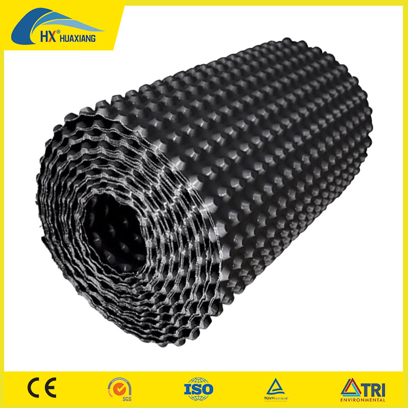 China Huaxiang Dimpled Drainage Board Sheet Hot Sale Best Price HDPE Plastic Water Impounding Waterproof for Roof Garden Drainage Board