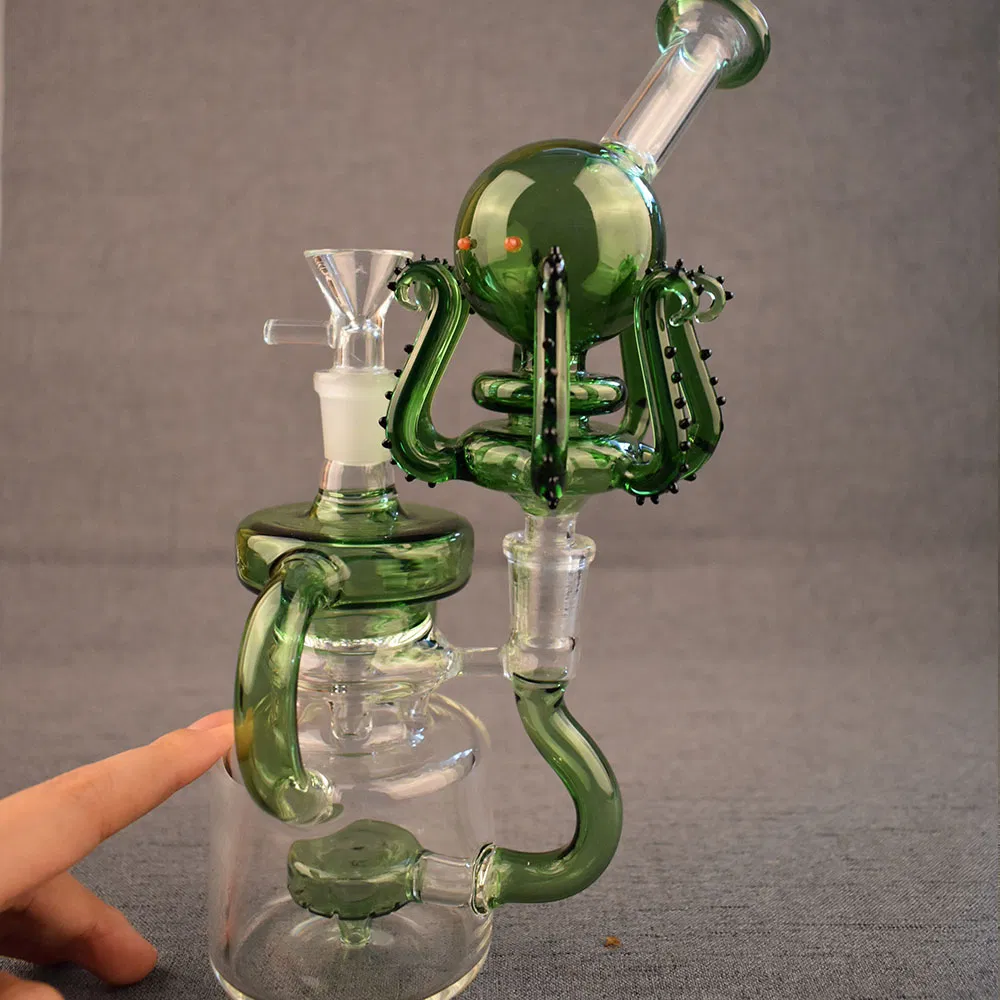 Glass Beam Puck Perc DAB Rig with Colored Glass Base