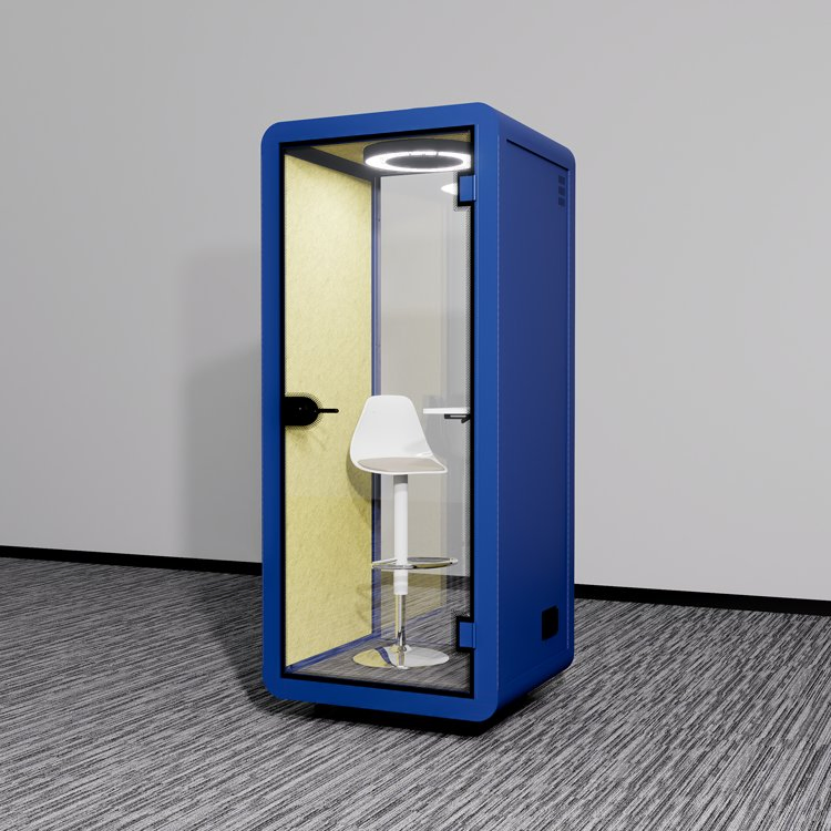 Noise-Canceling Soundproff Office Pod with Ventilation System for Hot-Desk Environment