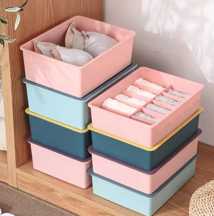 Underwear Storage Cubes with Lids Drawer