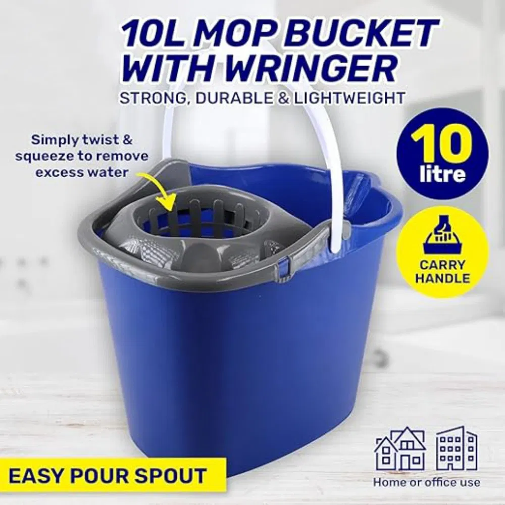 Cleaning Mop Squeegee Mop Plastic Bucket with Wringer