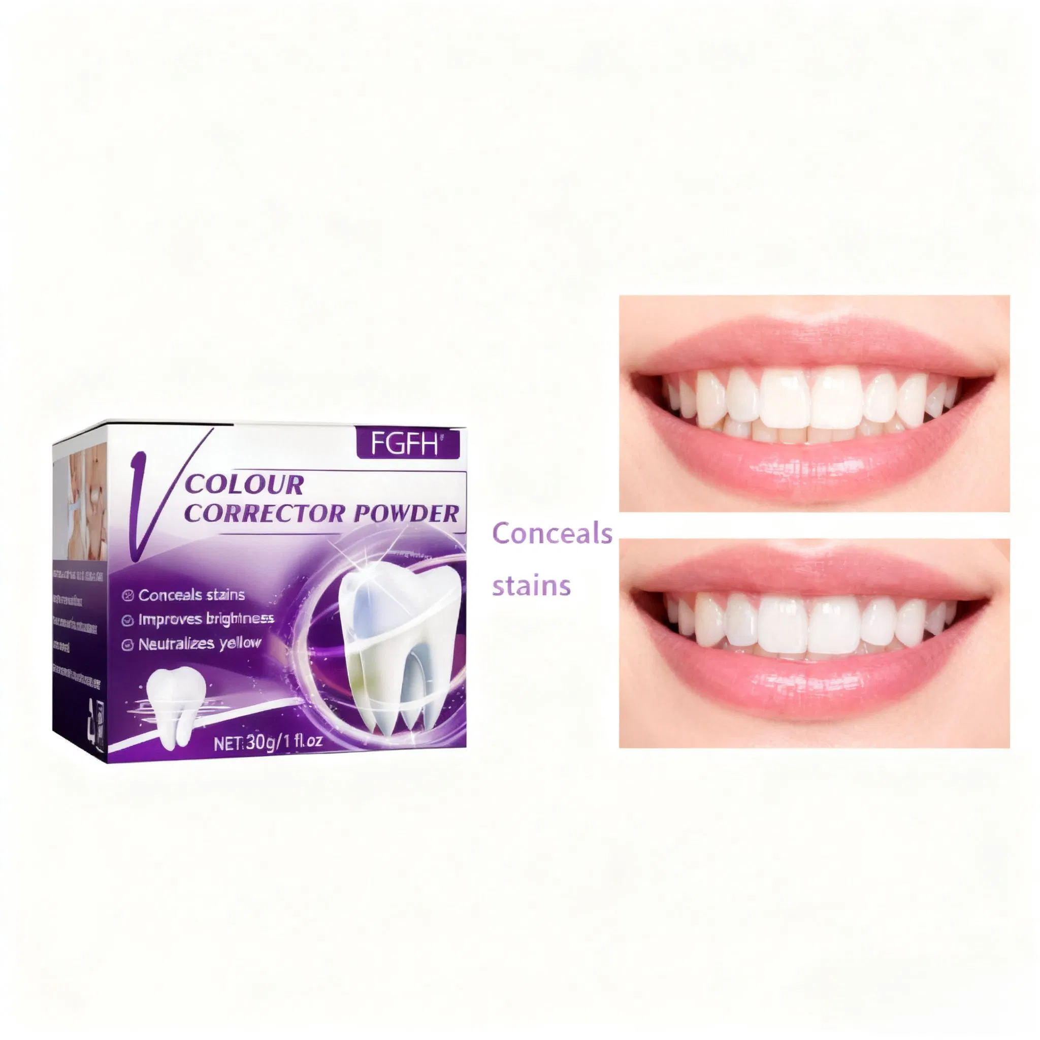 Natural Purple Whitening Teeth Powder Colour Corrector Teeth Whitening
