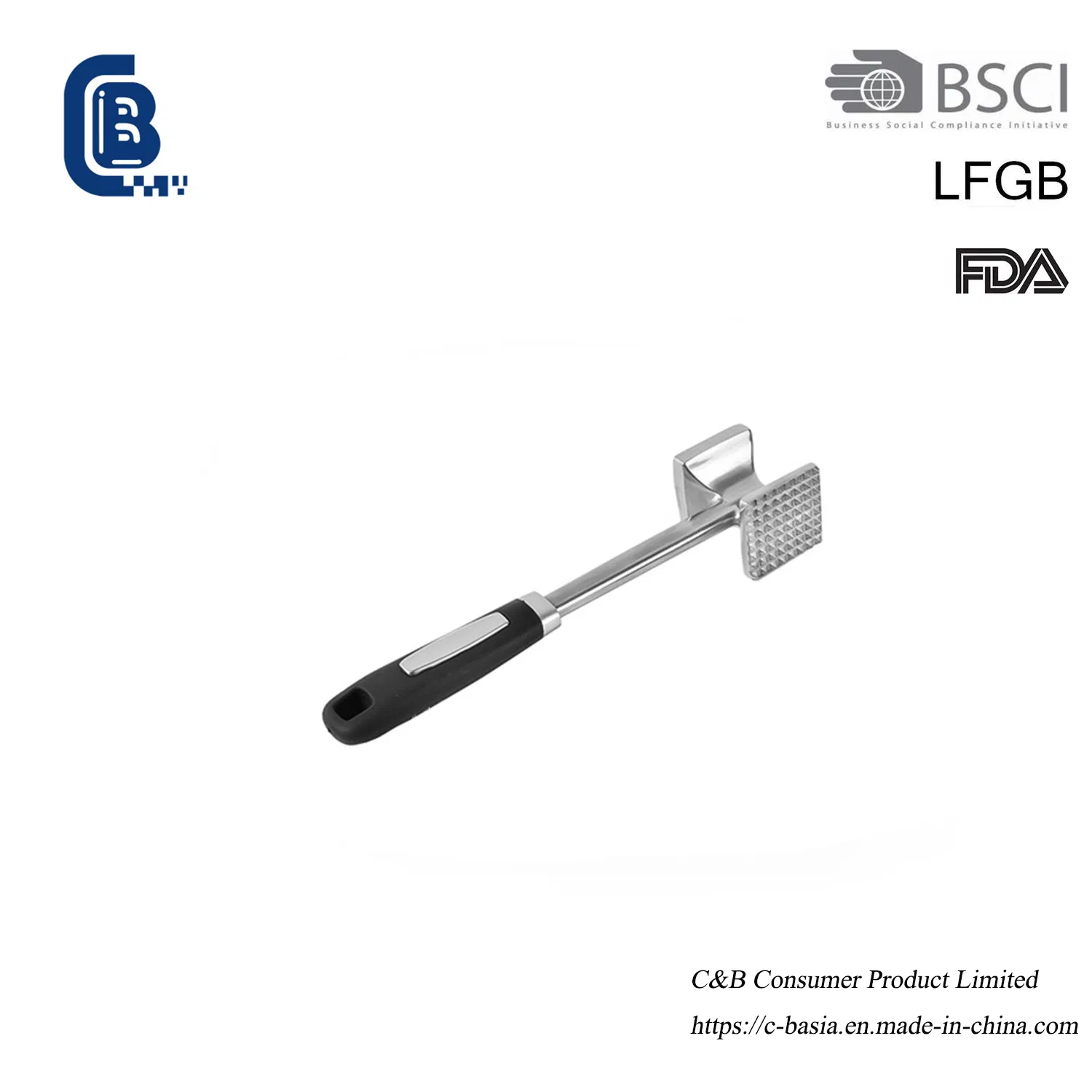 Meat Tenderizer Hammer - Plastic-Handled Double-Side Beef Mallet (Kitchen Gadget)