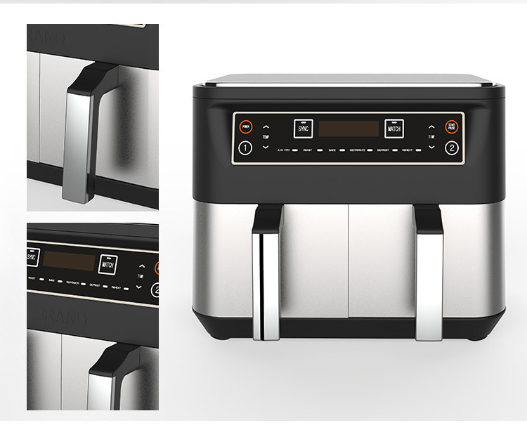 Dual Zone Visible Window Air Fryer Oil Free Automatic Electric Fryer Oven