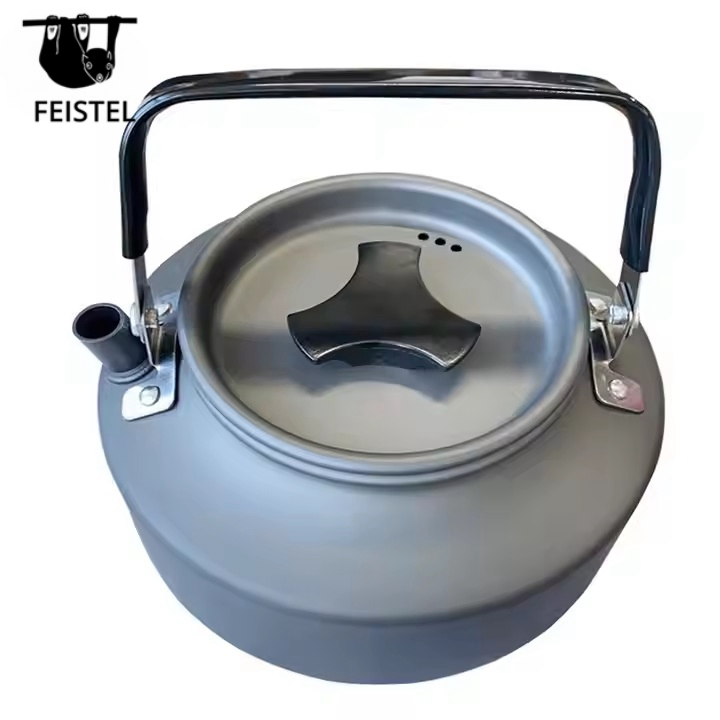 Durable Stainless Steel Camping Kettle with Heat-Resistant Handle