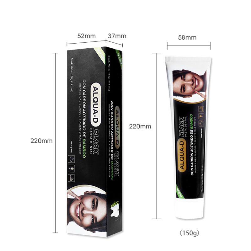 Free Sample OEM Logo Adult Fluoride Free Activated Bamboo Charcoal Teeth Whitening Mint Flavor Toothpaste