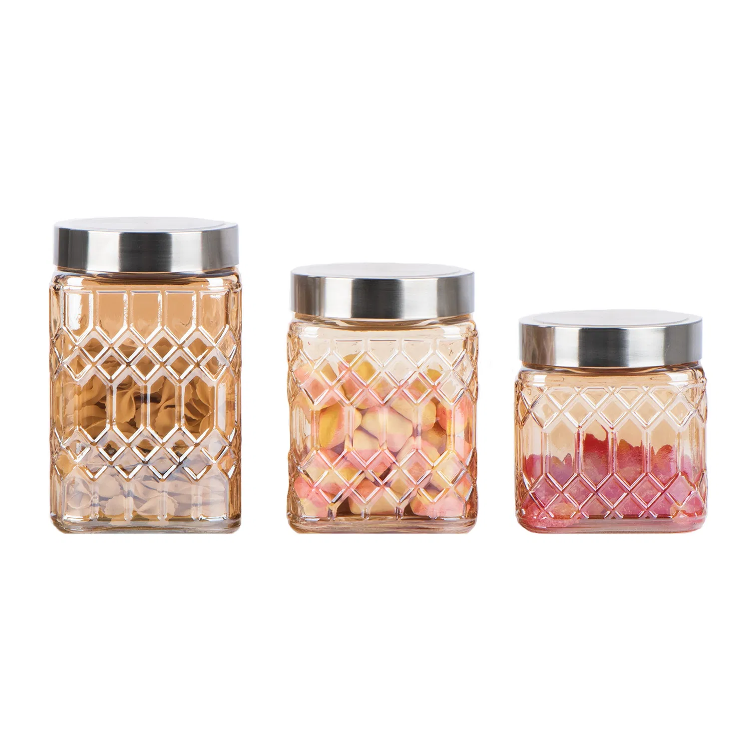 Квадратная стеклянная банка с крышкой из нержавеющей стали