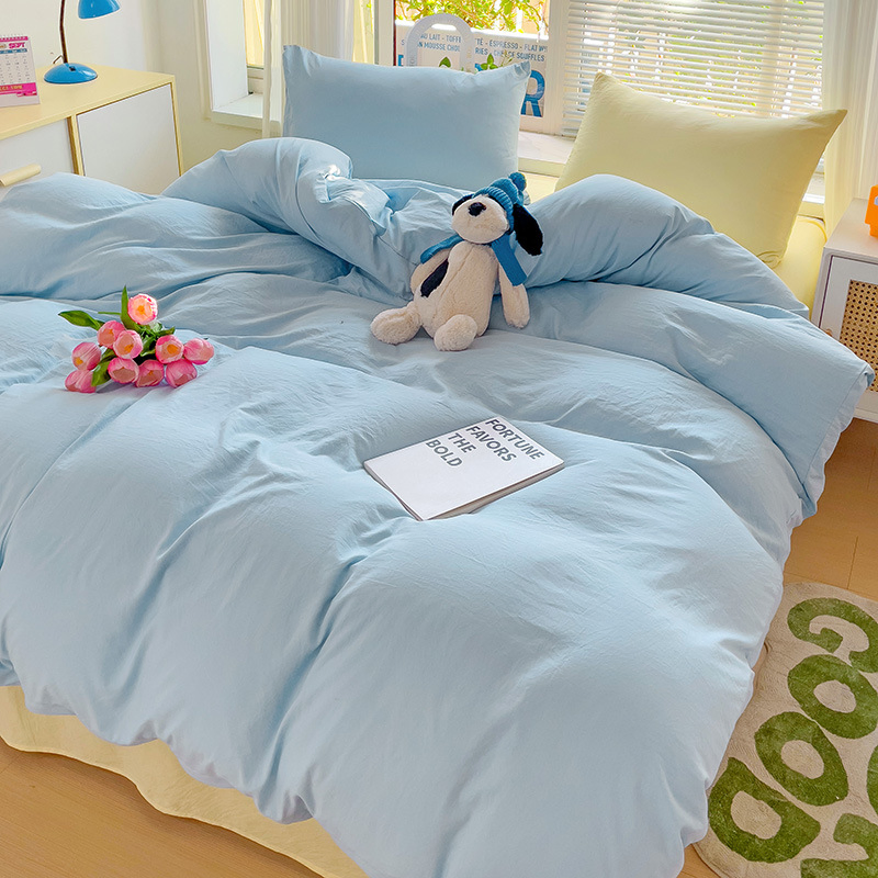 Deep Pockets Bedding Set 4piece Plain Bed Sheet Set for Hotel