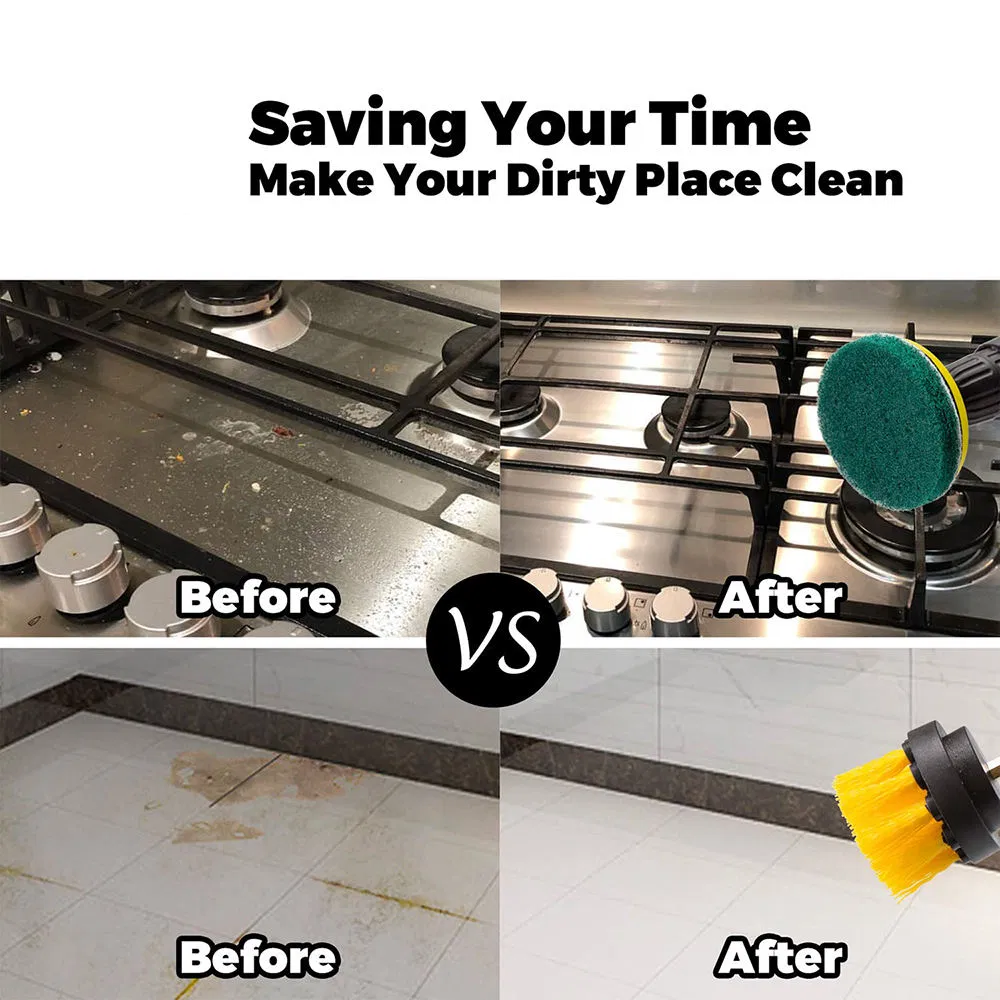 Custom Car Cleaning Set Drill Brush Attachments Set Buffing Pads, Power Scrubber Brush with Car Detailing Kit