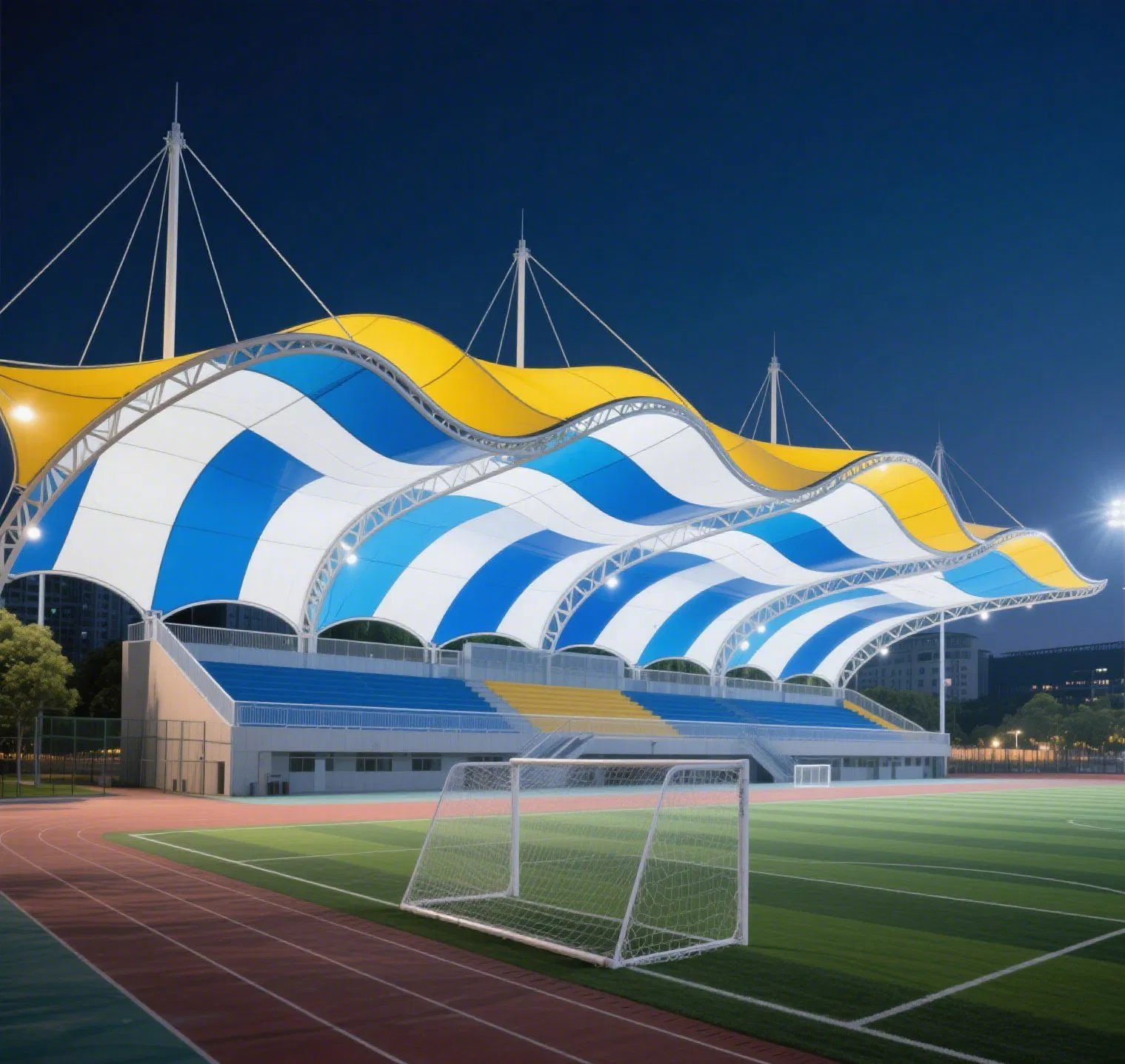 Sport Air Dome Inflatable Soccer Stadium Fireproof Tensile Structure