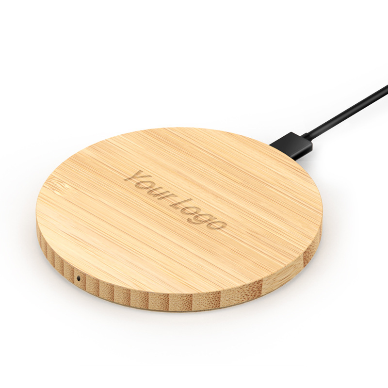 Wooden Bamboo Material Shell Eco Friendly Wireless Phone Charger 15W