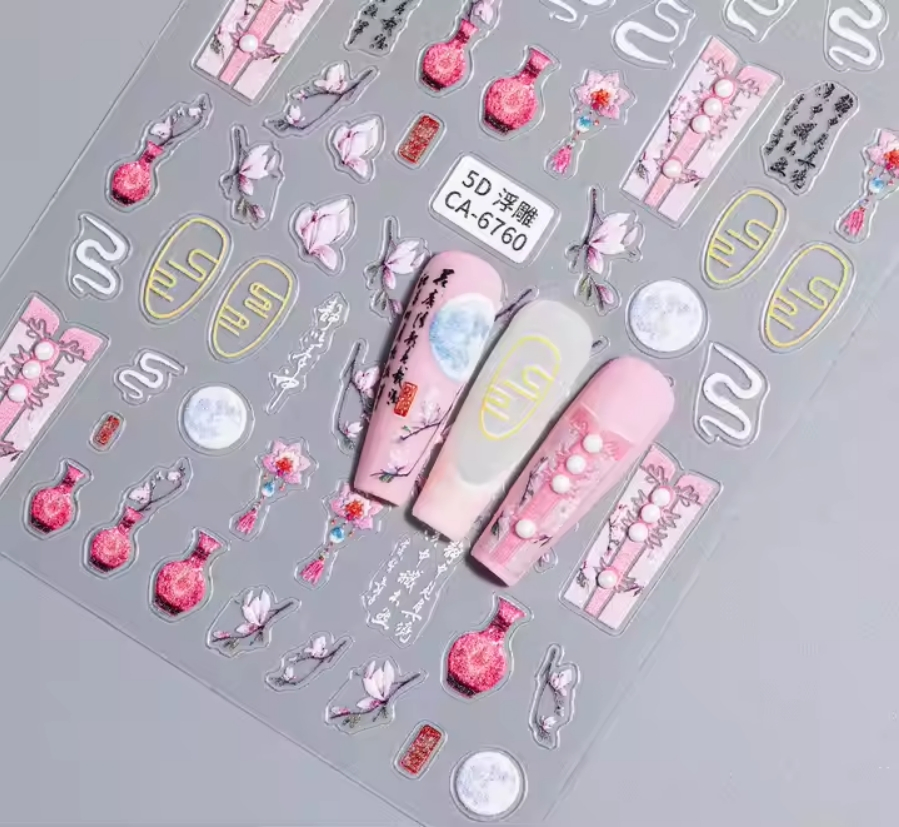 Dreamy Goldfish 5D Smart Little Fish Mermaid Tail Nail Art Charm Decoration Nail Stickers