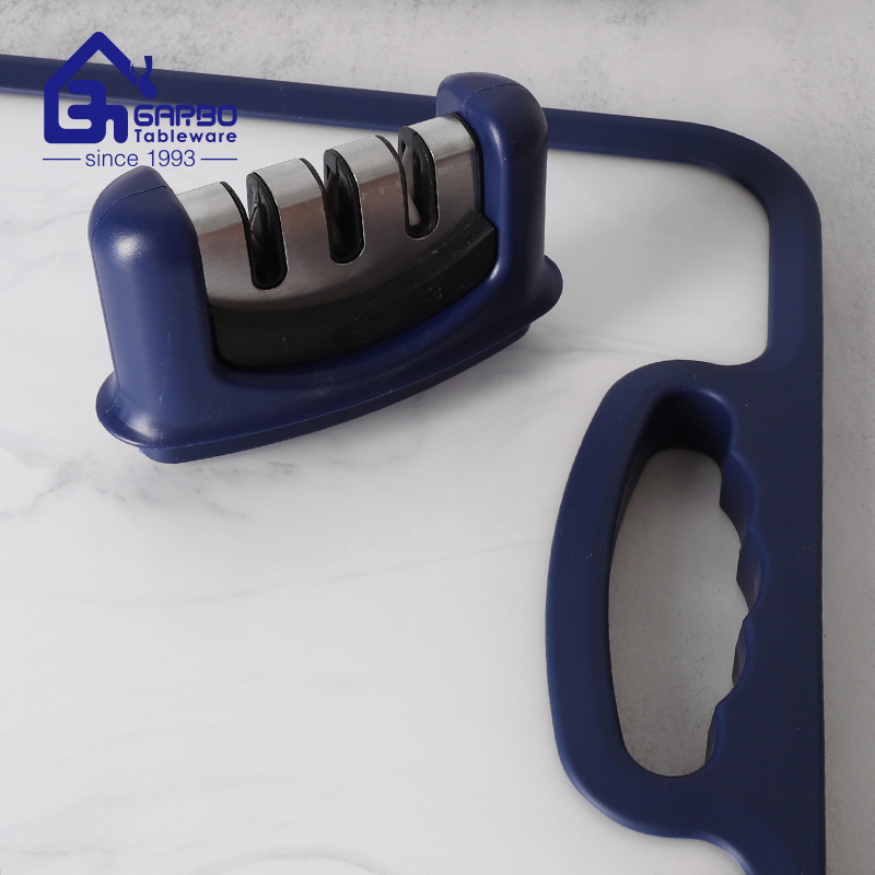 Stainless Steel Cutting Board for Kitchen PP TPR Metal Material Chopping Board with Pretty Designs Knife Holder Sharpener Kitchenware