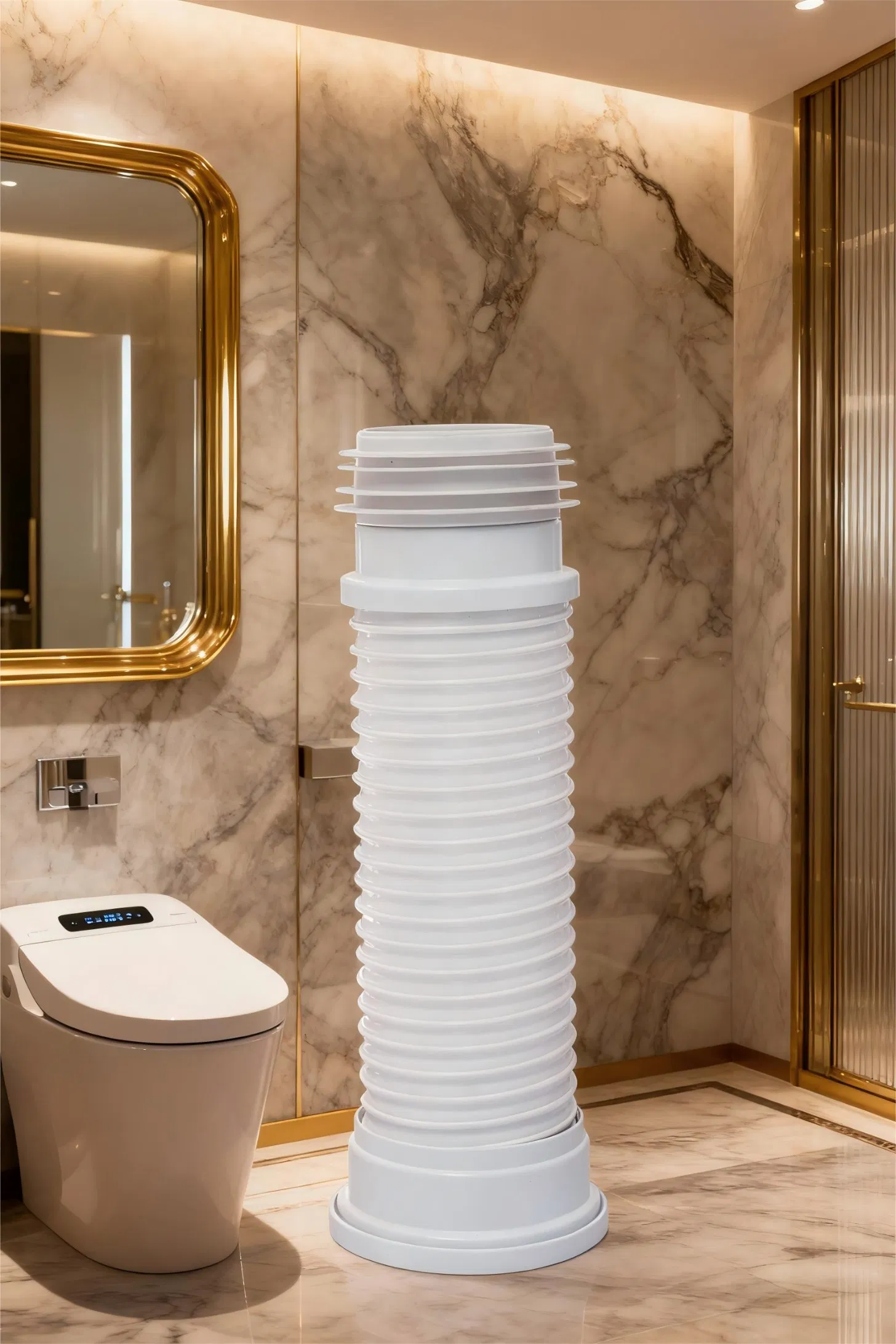 Durable PP Toilet Drainer 340/390/540mm - White Sanitary Waste Pipe Spring Pan Connector