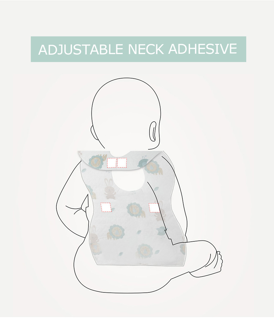 Ultra Thin Nonwoven Portable Disposable Baby Bib