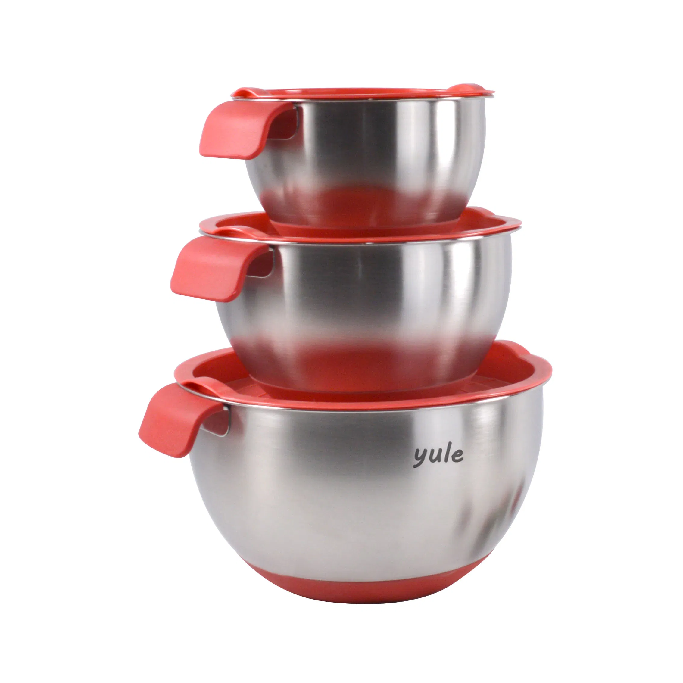 Chinese Manufacturer Kitchen Items Nesting Plastic Lids Non Slip Silicone Base 1.0L-1.5L-2.5L-3L-4L-5L Set of 6 Kitchen Bowl Set