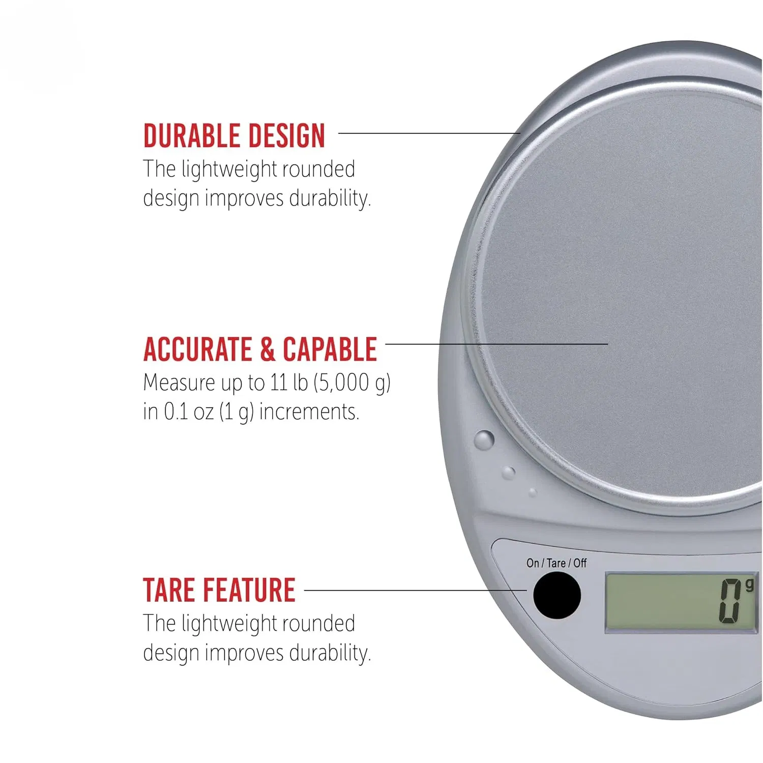 Цифровые кухонные весы для точного взвешивания, хромированные