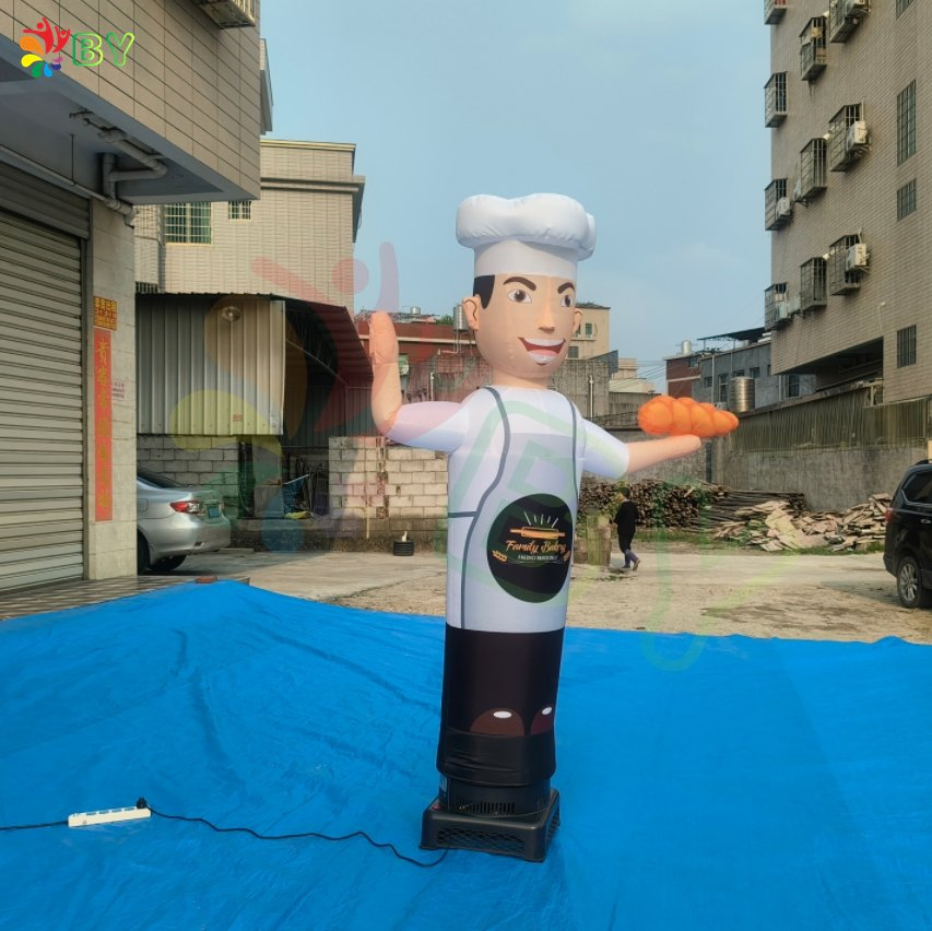3m H Restaurant Welcome Waving Hand Chef Air Dancer, Inflatable Chef Waving Arm Sky Dancer for Sale
