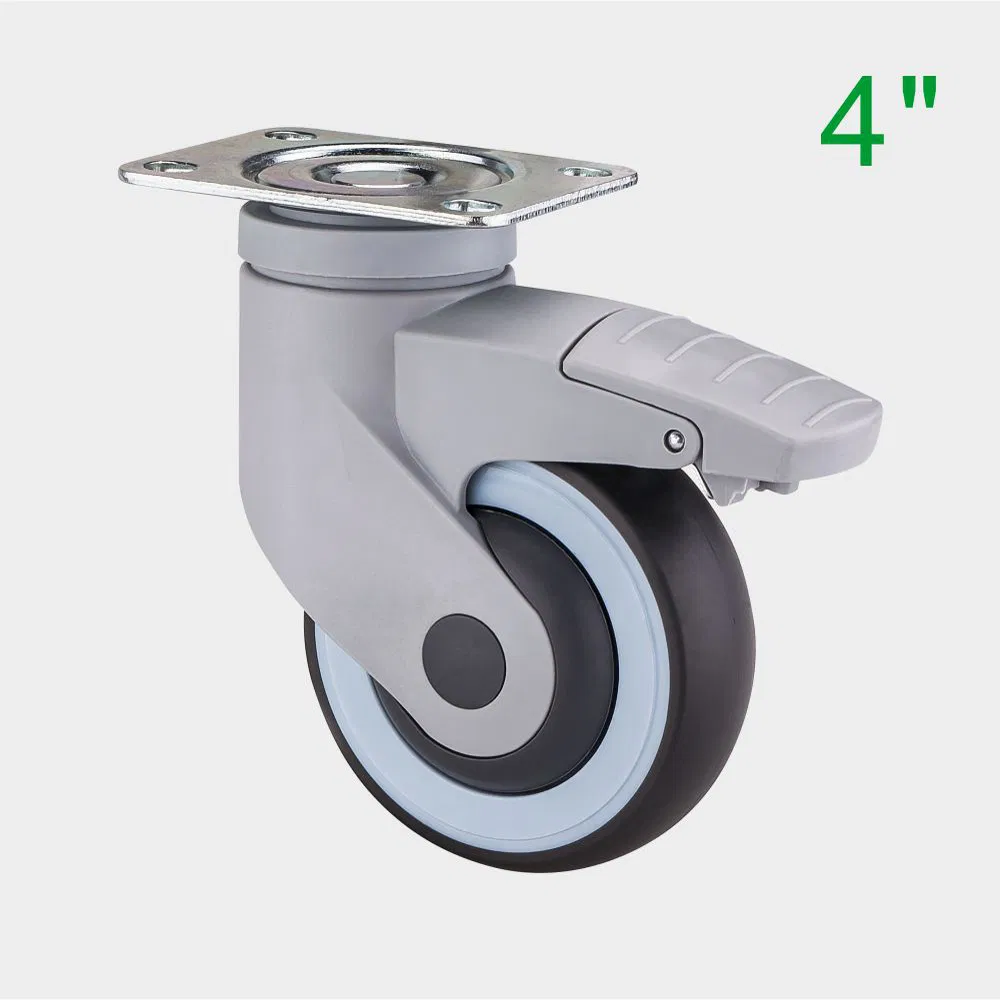 4 Inch TPR Medical Swivel Caster Wheel, Suitable for Hospital Beds