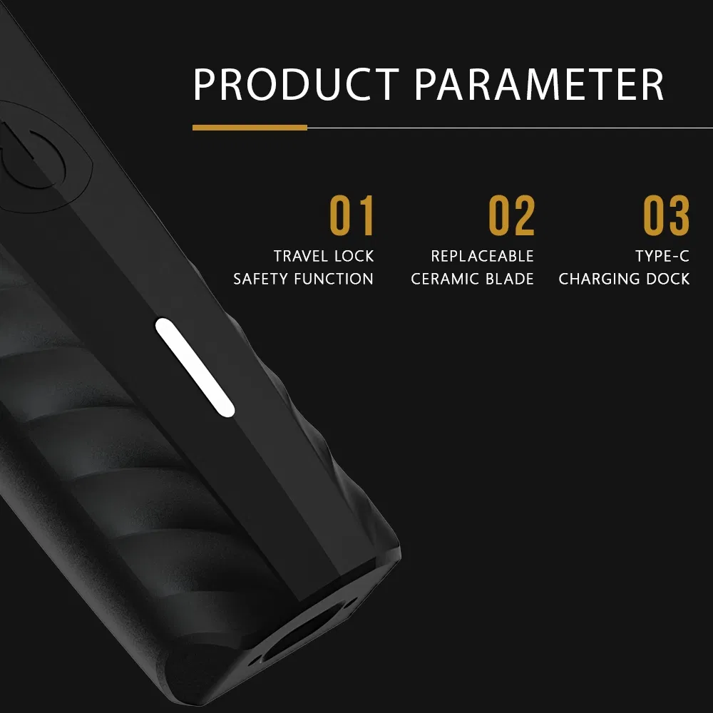 Lilipro B4 Body Hair Trimmer for Men Rechargeable Grooming Tool with Ceramic Blade, LED Light, Electric Shaver for Wet/Dry Use