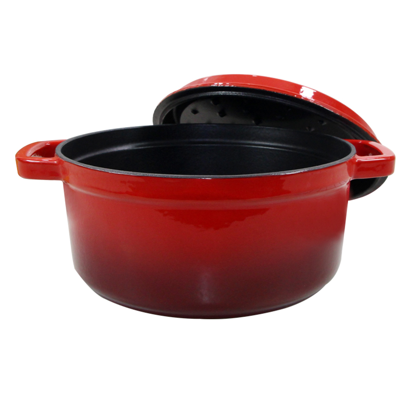 Чугунная эмалированная кастрюля 24 см Cookwin