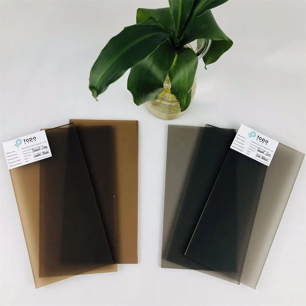 4mm-12mm Bronze No Handprint Acid Etching Satin Frosted Glass (FG-TP)