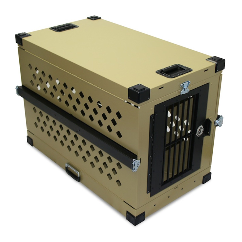 Portable Aluminum Collapsible Folding Pet Carrier Single Dog Crate Box