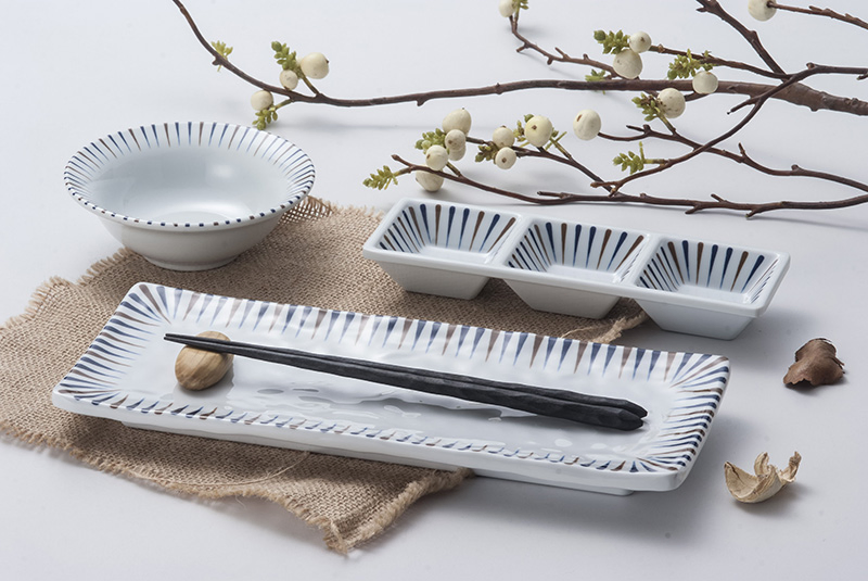 Rectangular Divided Sauce Dishes for Spice Dish 3-Compartment Appetizer Serving Tray