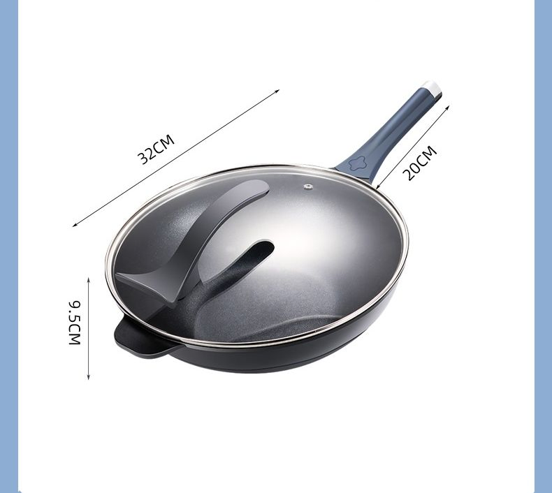 Non Stick Frying Pan for Cooking Deep Fry Pan with Lid Saute-Pan