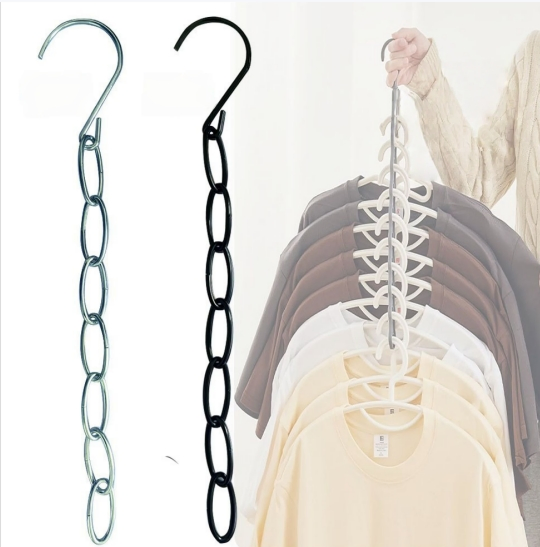 Metal Coat Rack Folding Storage Chain