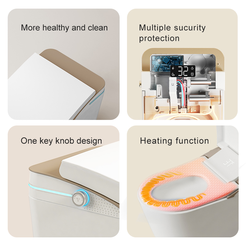 Intelligent Toilet Bidet Ceramic Auto Open Automatic Flush One Piece Smart Toilets