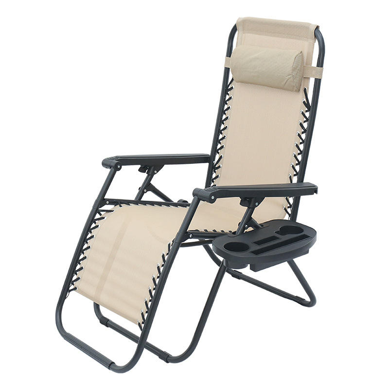 Adjustable Lounge Beach Chair Outdoor Steel Folding Reclining Camping Chairs