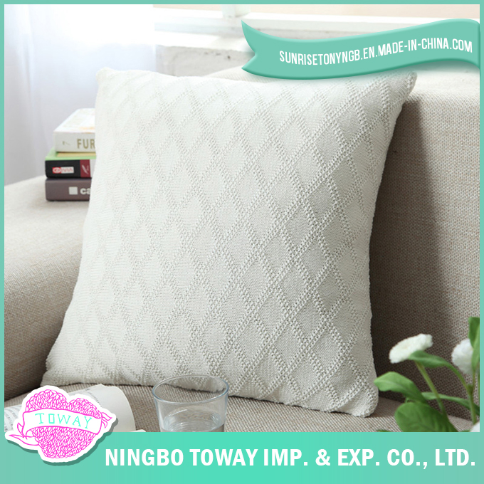 Wholesale Cushion Case Decorative Blue Plain Cotton Throw Pillow Cover