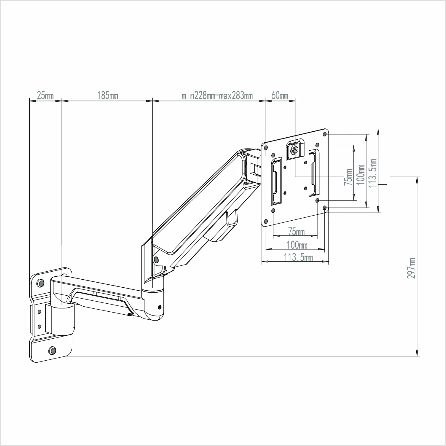 Настенный кронштейн Weise для монитора 13-32 дюйма
