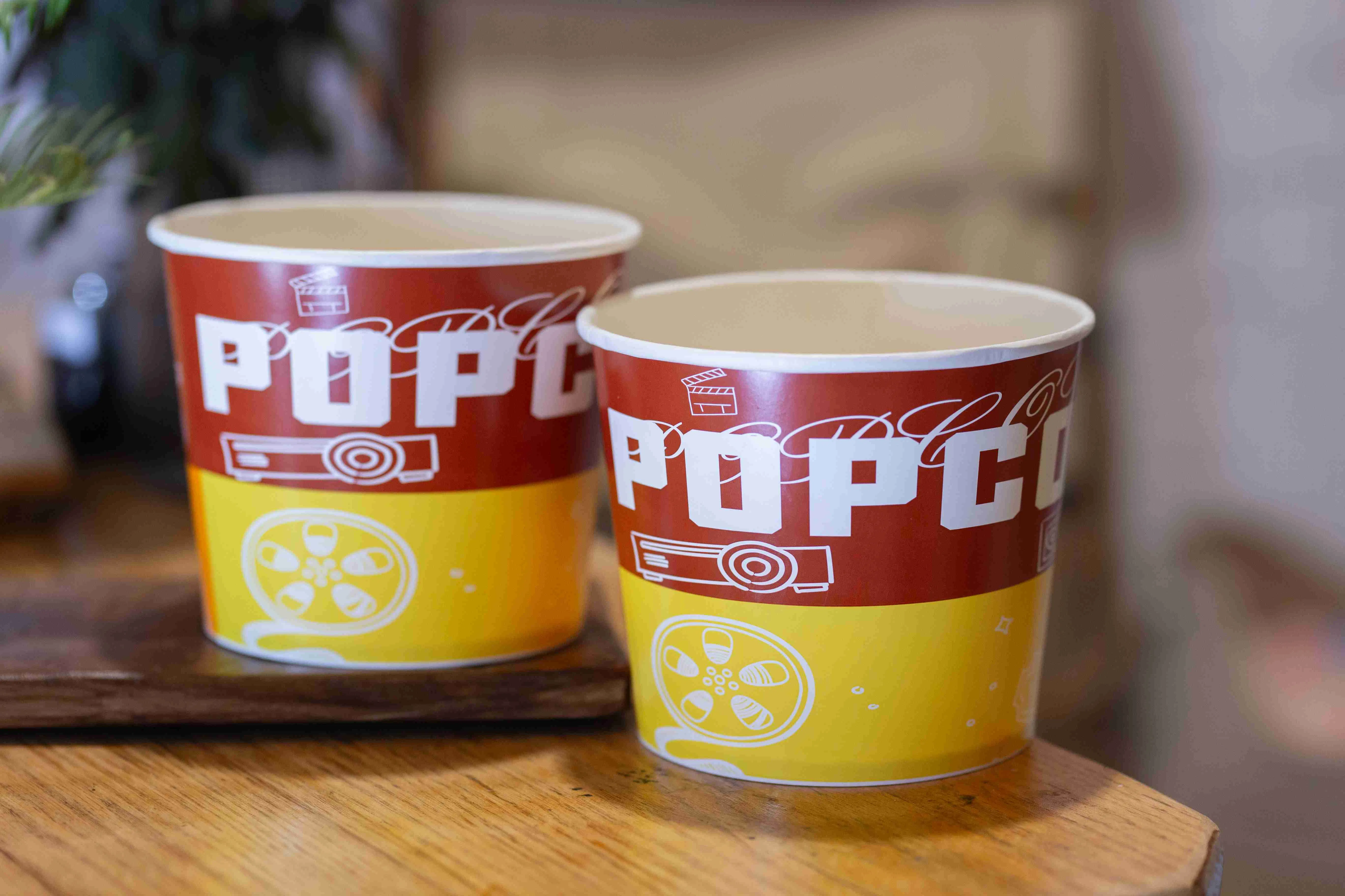 Craft Paper Single-Shaped Food Container Packaging Rice Snack Noodles Popcorn Salad Bowl PE PLA Water-Base Coating Bucket Bowl